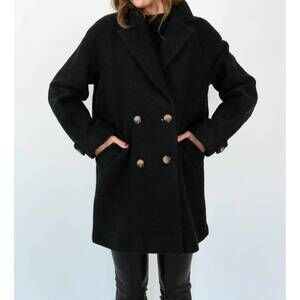 NEW RINO & PELLE serena wool coat in black